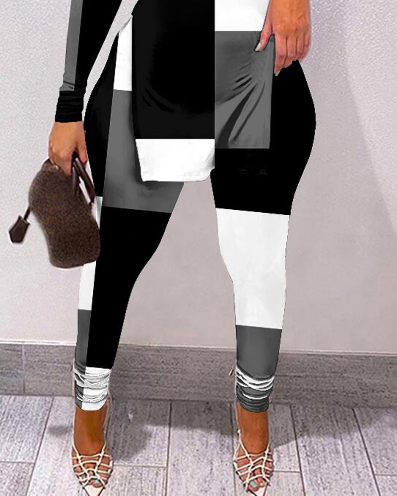 FZ Women's Plus Size Geometric Print Pants Suit - FZwear