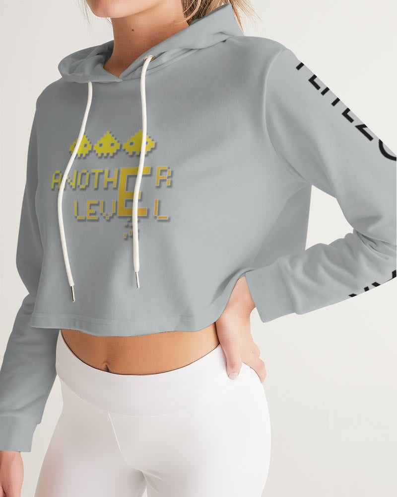 flying grey women's cropped hoodie