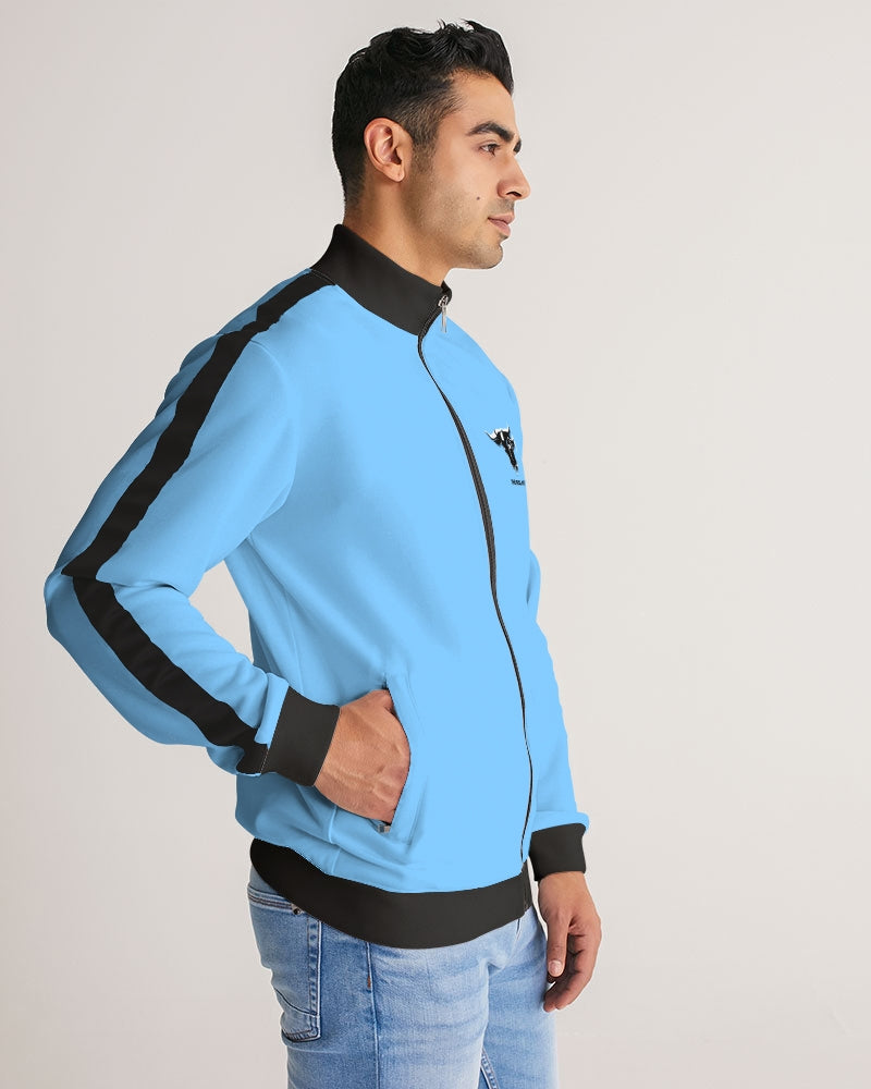 blue sky zone men's stripe-sleeve track jacket