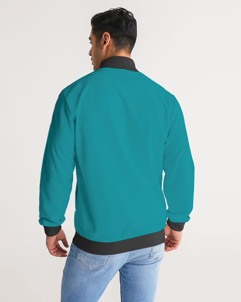 blue sky men's stripe-sleeve track jacket