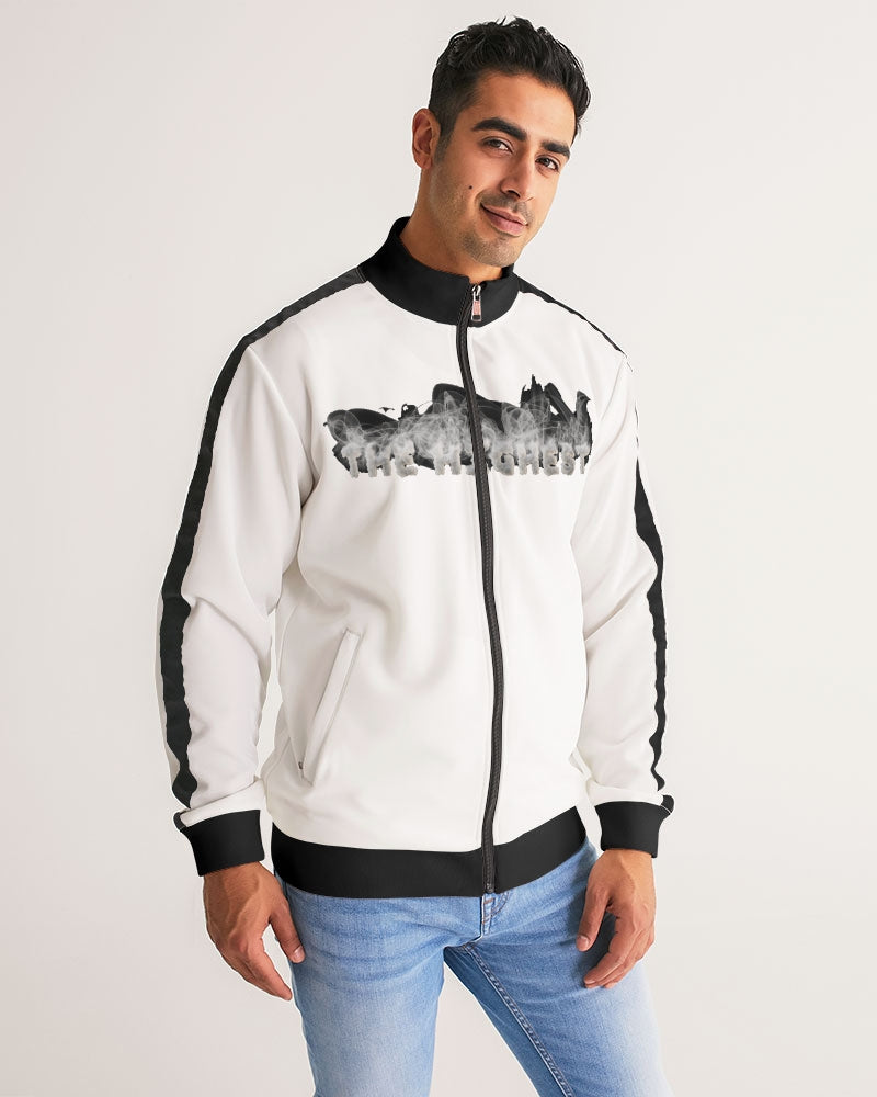 clean stamp men's stripe-sleeve track jacket