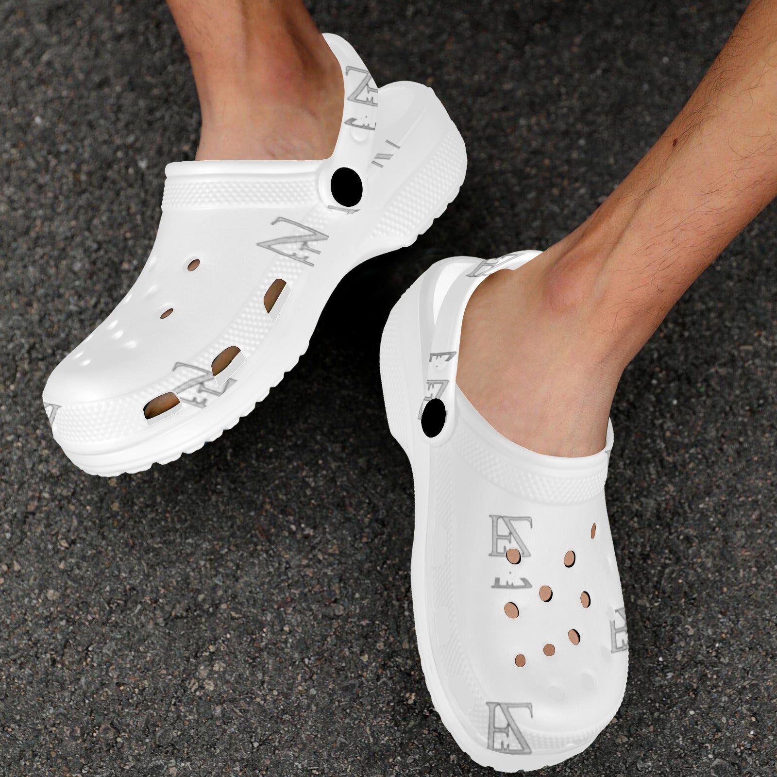 fz unisex sandals - white custom print adults clogs