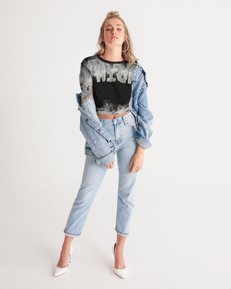 high grade women's twist-front cropped tee
