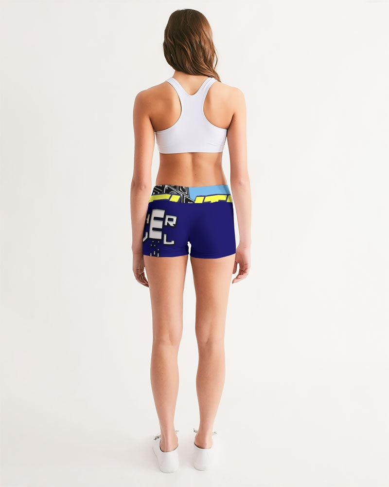 blue sea women's mid-rise yoga shorts