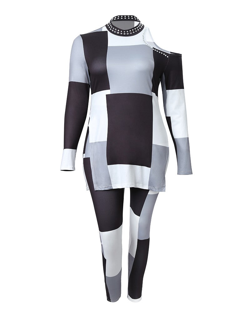 FZ Women's Plus Size Geometric Print Pants Suit - FZwear