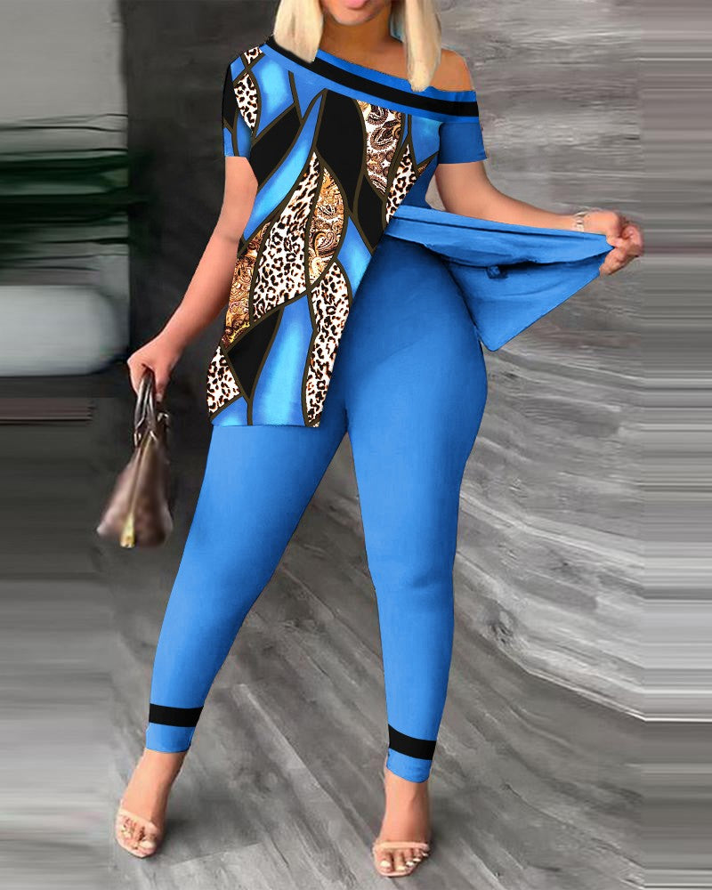 FZ Women's Plus Size Leopard Print Pants Suit - FZwear