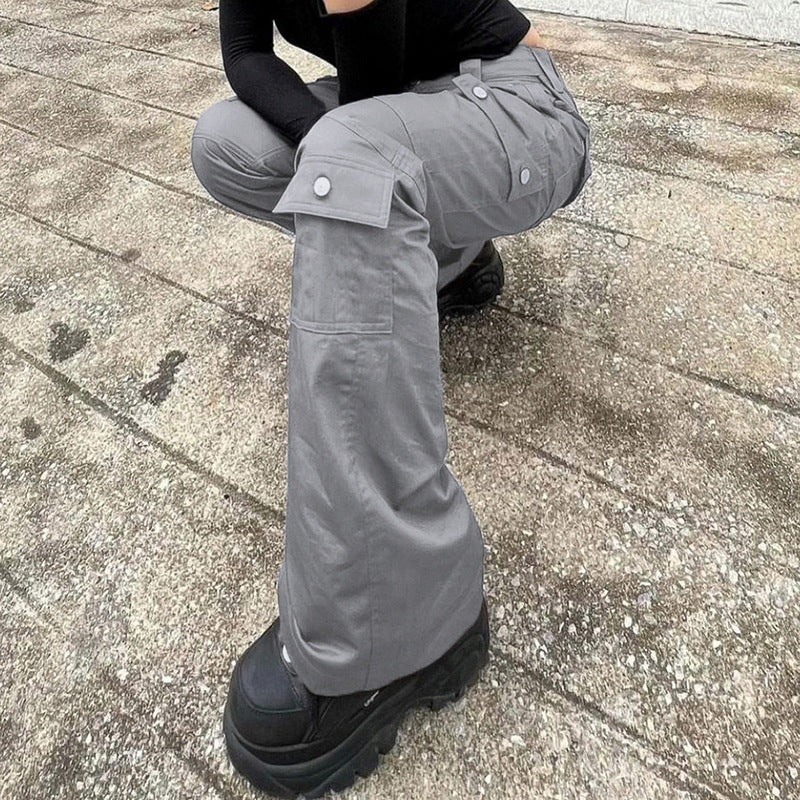 FZ Women's split multi-pocket low waist straight leg jeans pants - FZwear