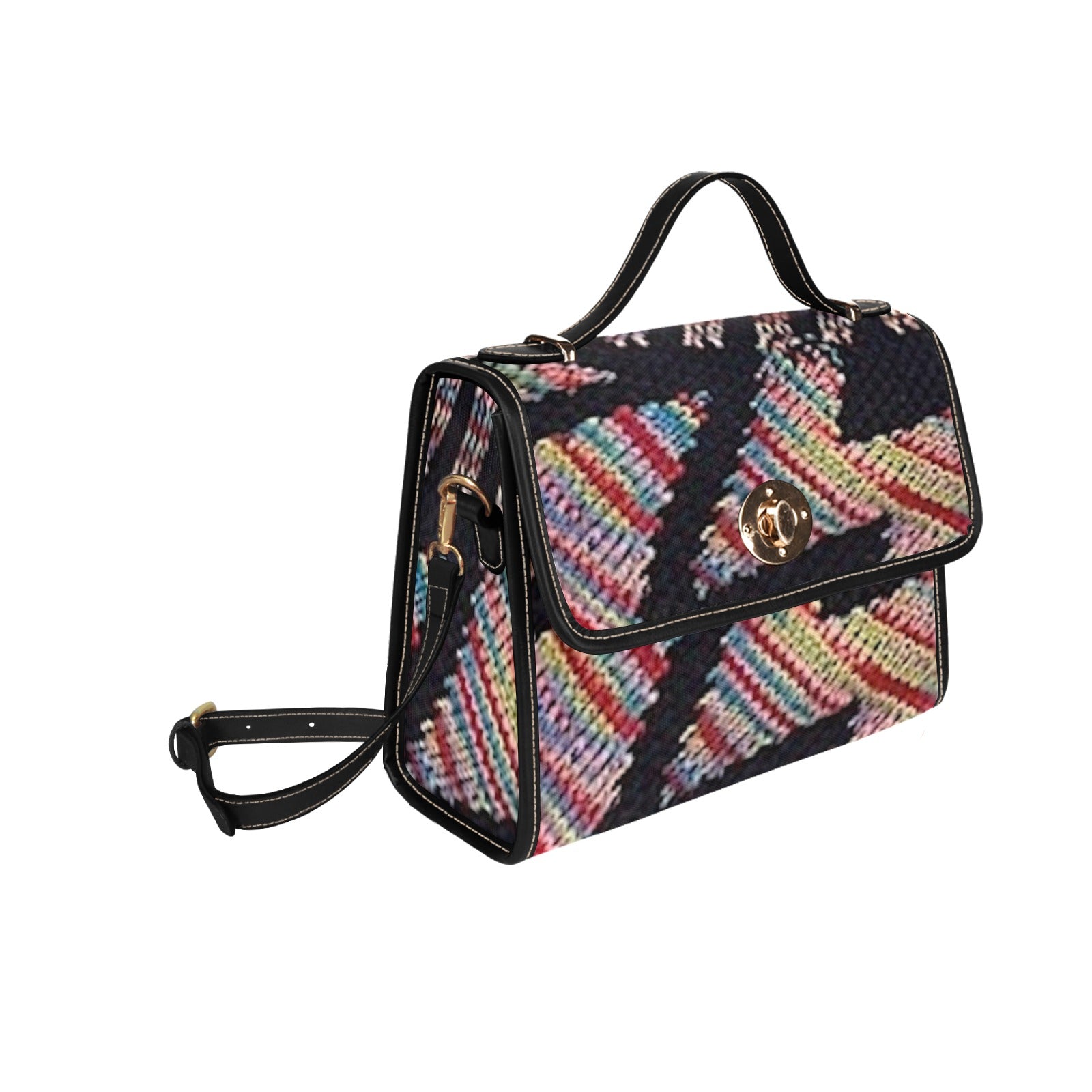 fz hippy handbag all over print canvas bag (model 1641)(black)