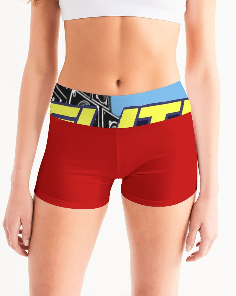 fire zone women's mid-rise yoga shorts