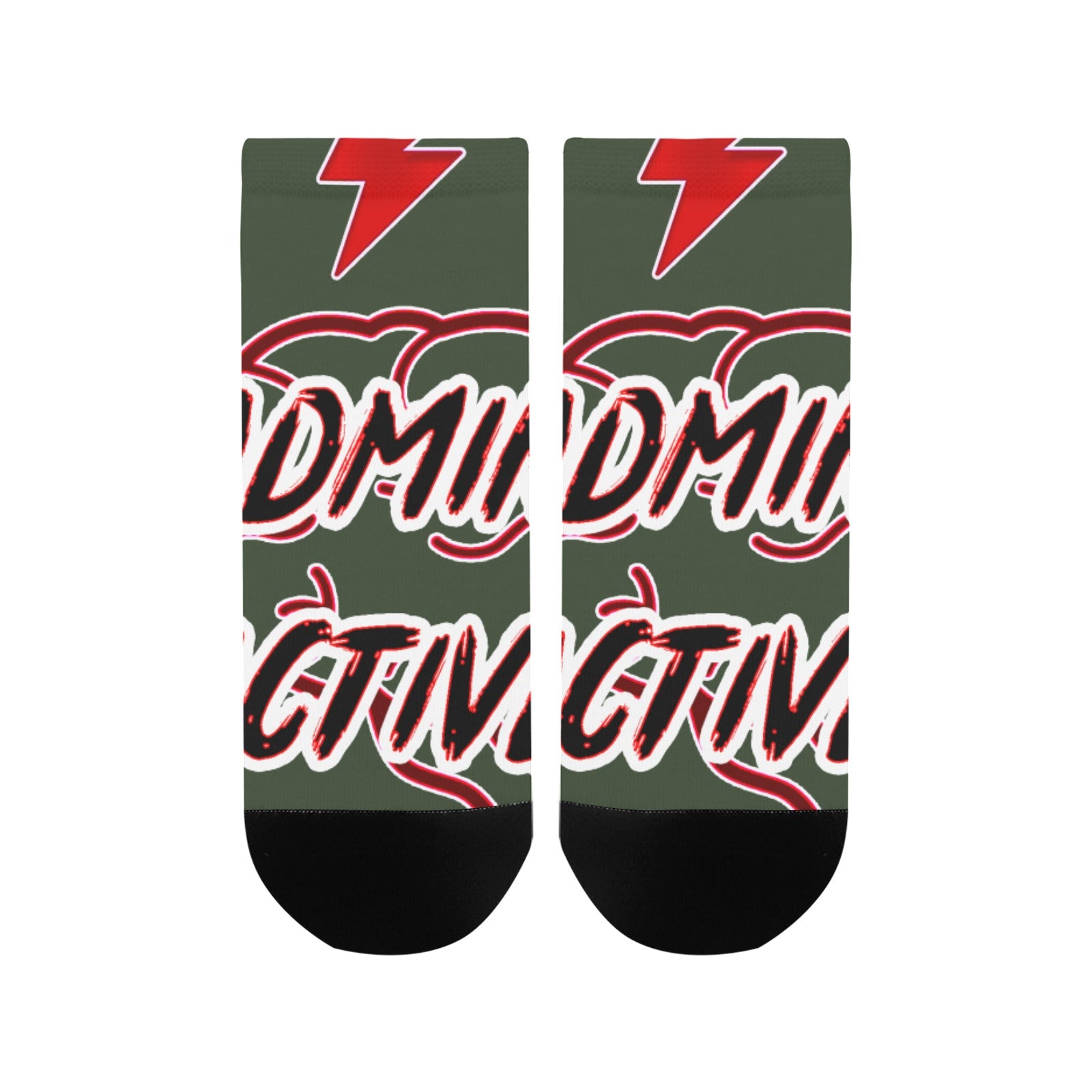 fz women's mind ankle socks one size / fz mind socks - dark green women's ankle socks