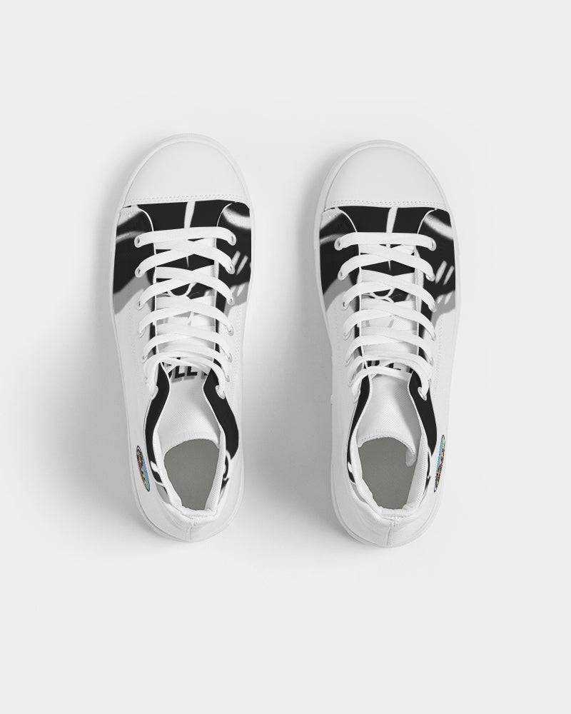 the white bull women's hightop canvas shoe