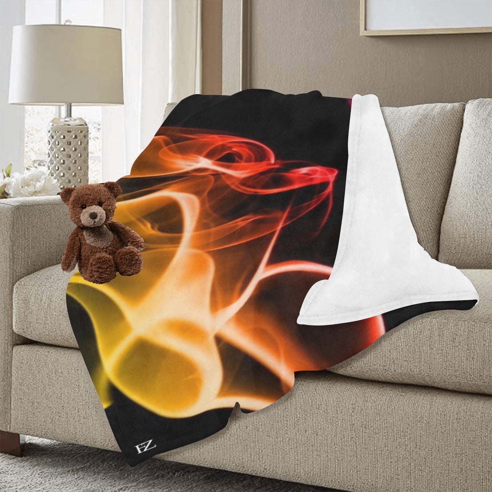 cozy thick blanket fire ultra-soft micro fleece blanket 60"x80" (thick)