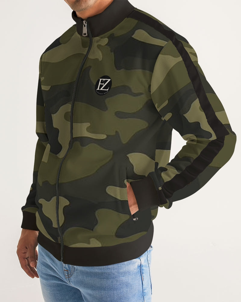 darker shade men's stripe-sleeve track jacket