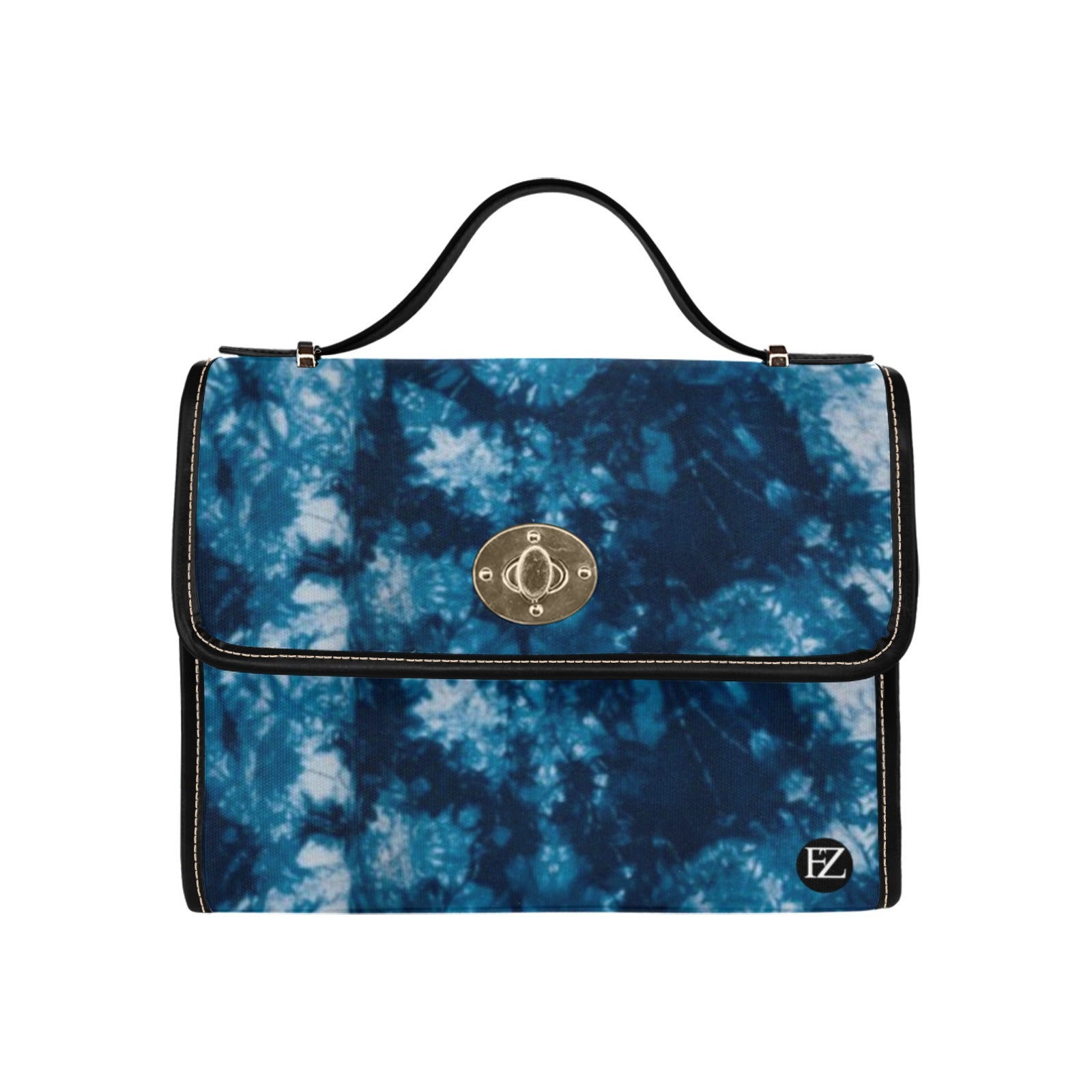 fz tye handbag all over print canvas bag (model 1641)(black)