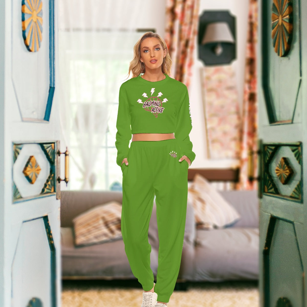 fz women's crop sweatshirt suit