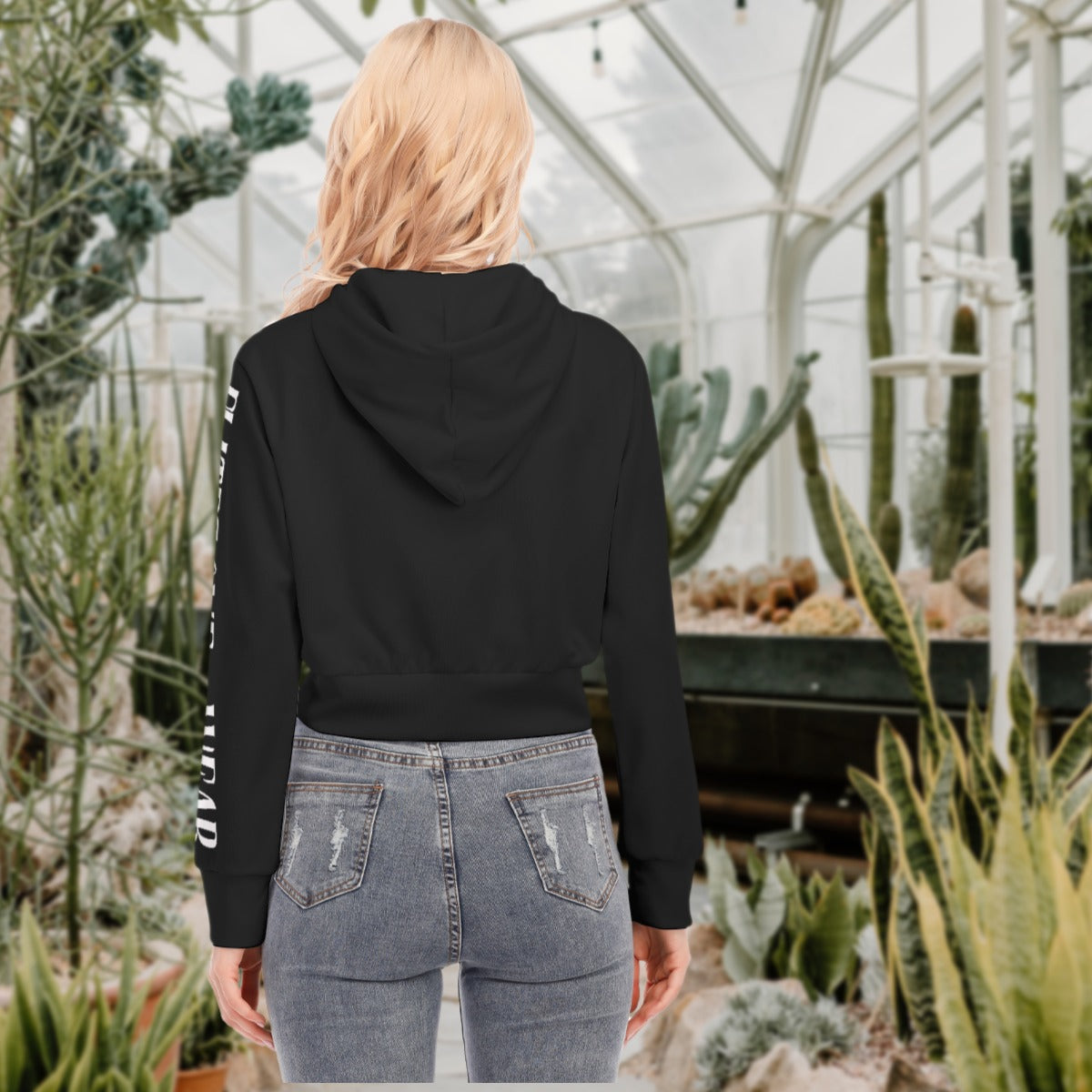 fz women's crop top hoodie with zipper