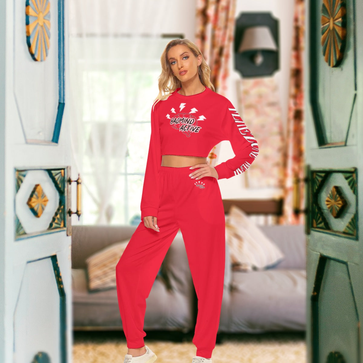 fz women's crop sweatshirt suit