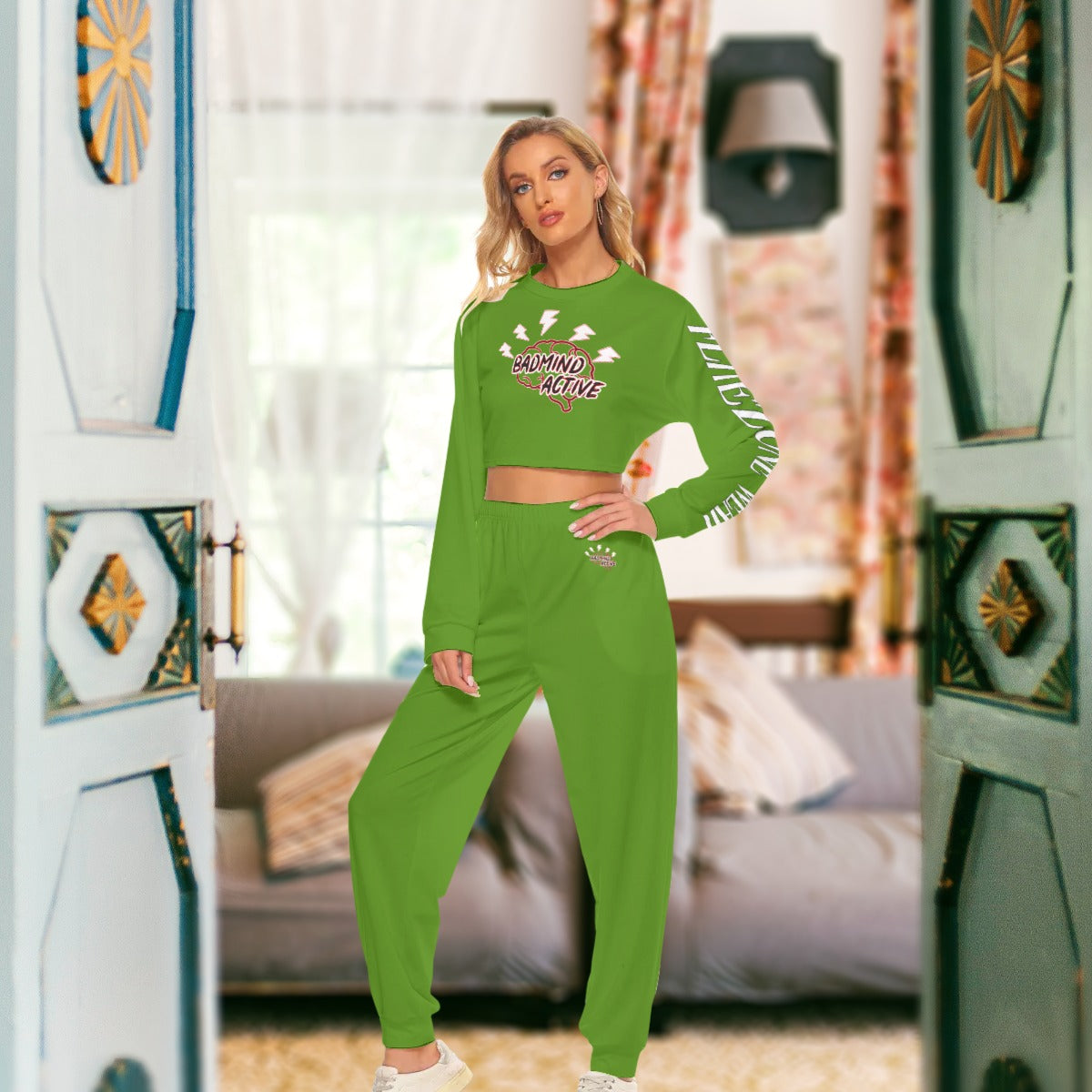 fz women's crop sweatshirt suit