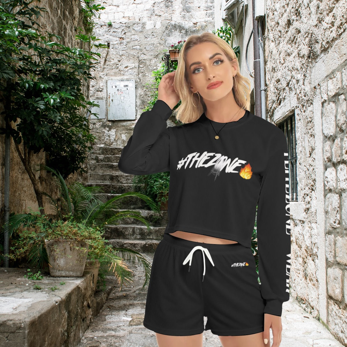 fz women's short sweatshirt and pants suit