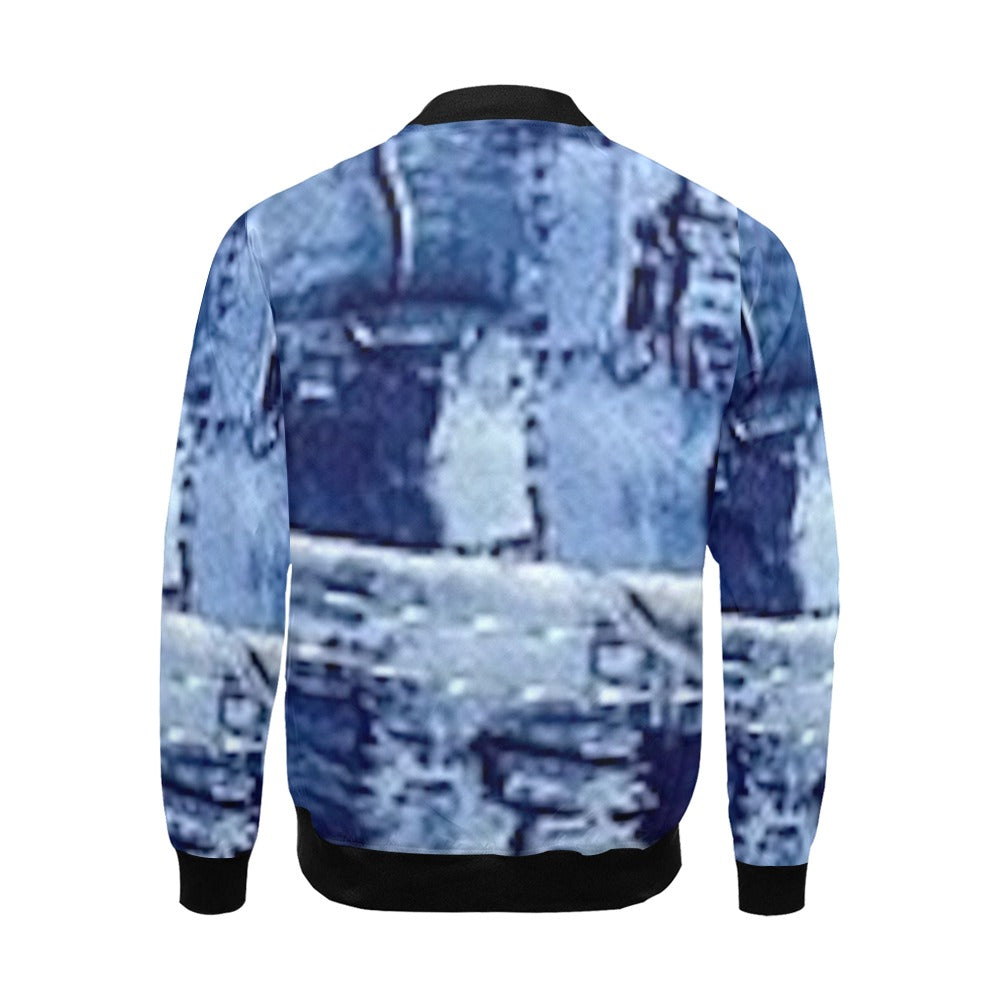 fz men's designer jacket- denim look men's all over print casual jacket (model h19)