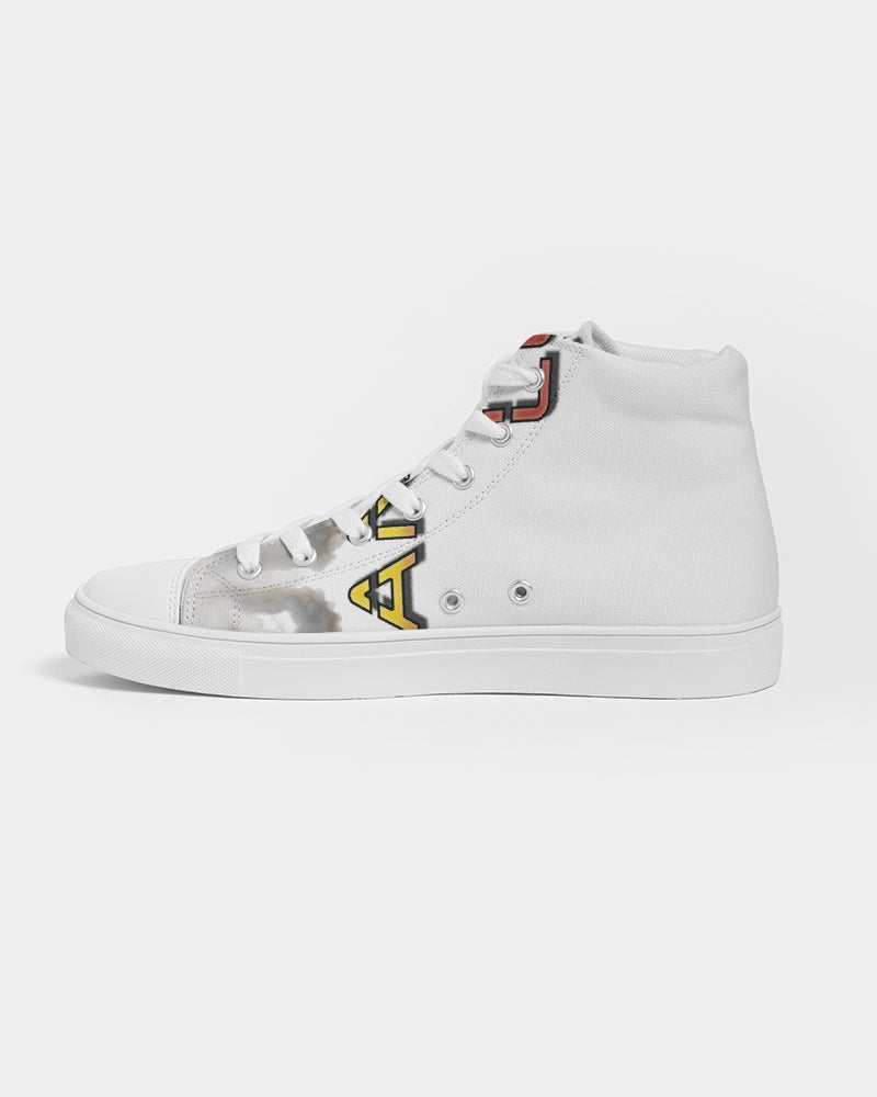 white zone women's hightop canvas shoe