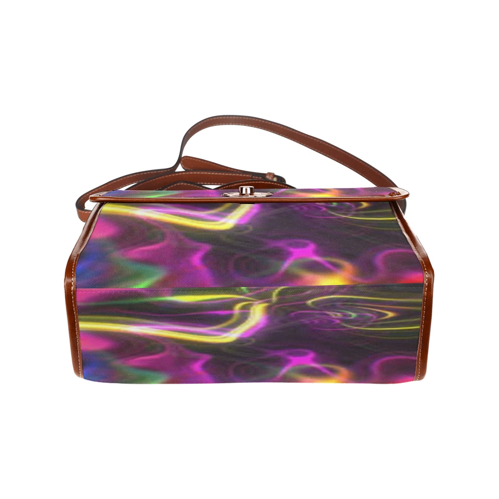 fz women's abstract hand bag all over print waterproof canvas bag(model1641)(brown strap)