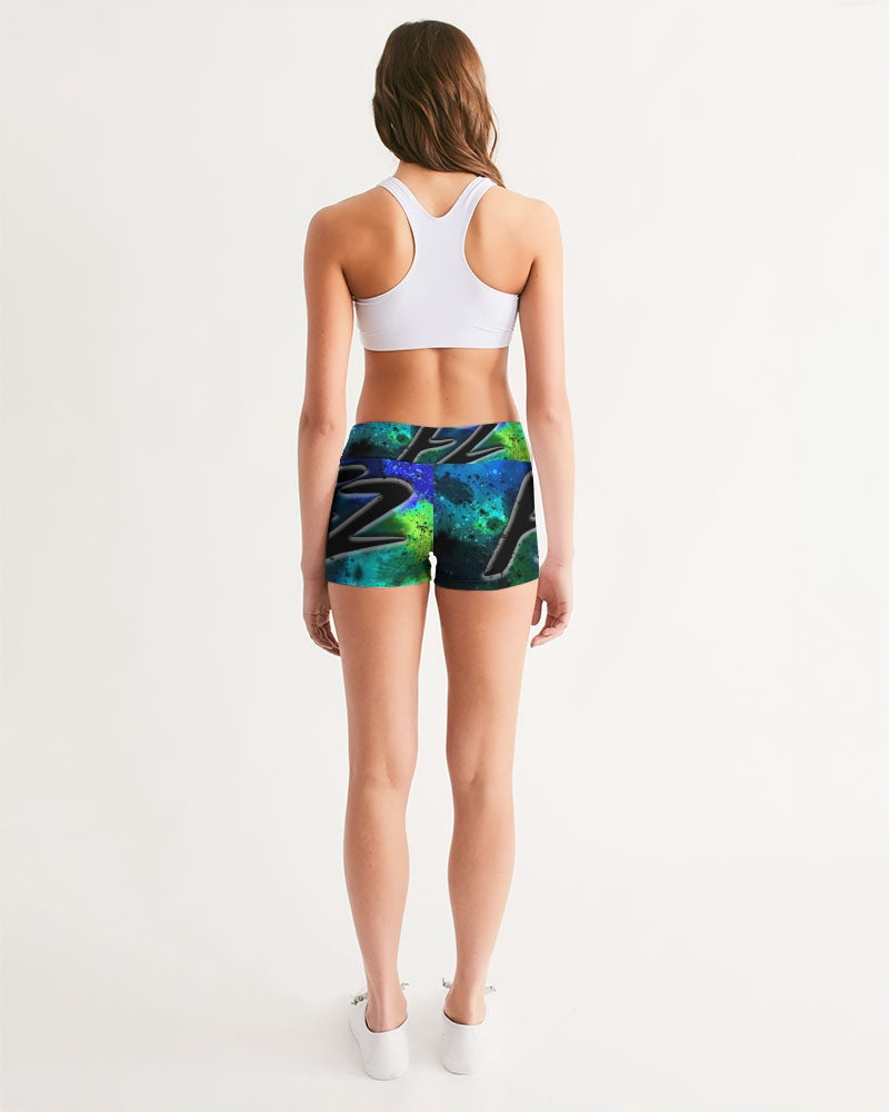 fz dark zone women's mid-rise yoga shorts
