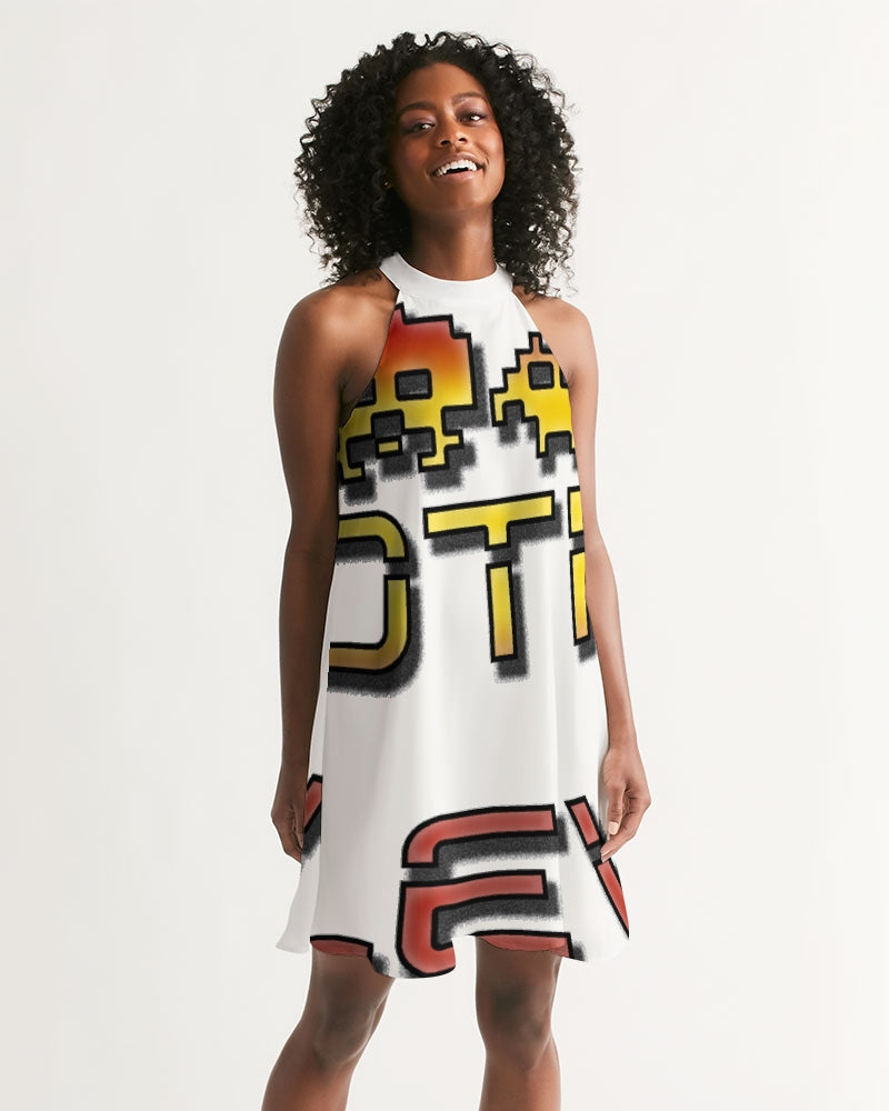 white flite women's halter dress