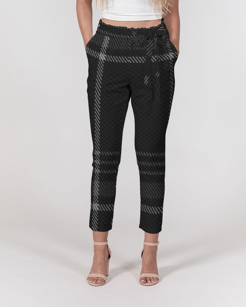 plaid flite too women's belted tapered pants