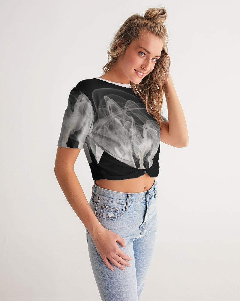 smoking the highest women's twist-front cropped tee