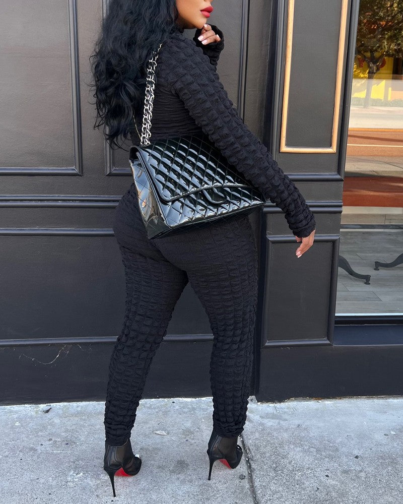 FZ Women's Textured Zip Back Jumpsuit - FZwear