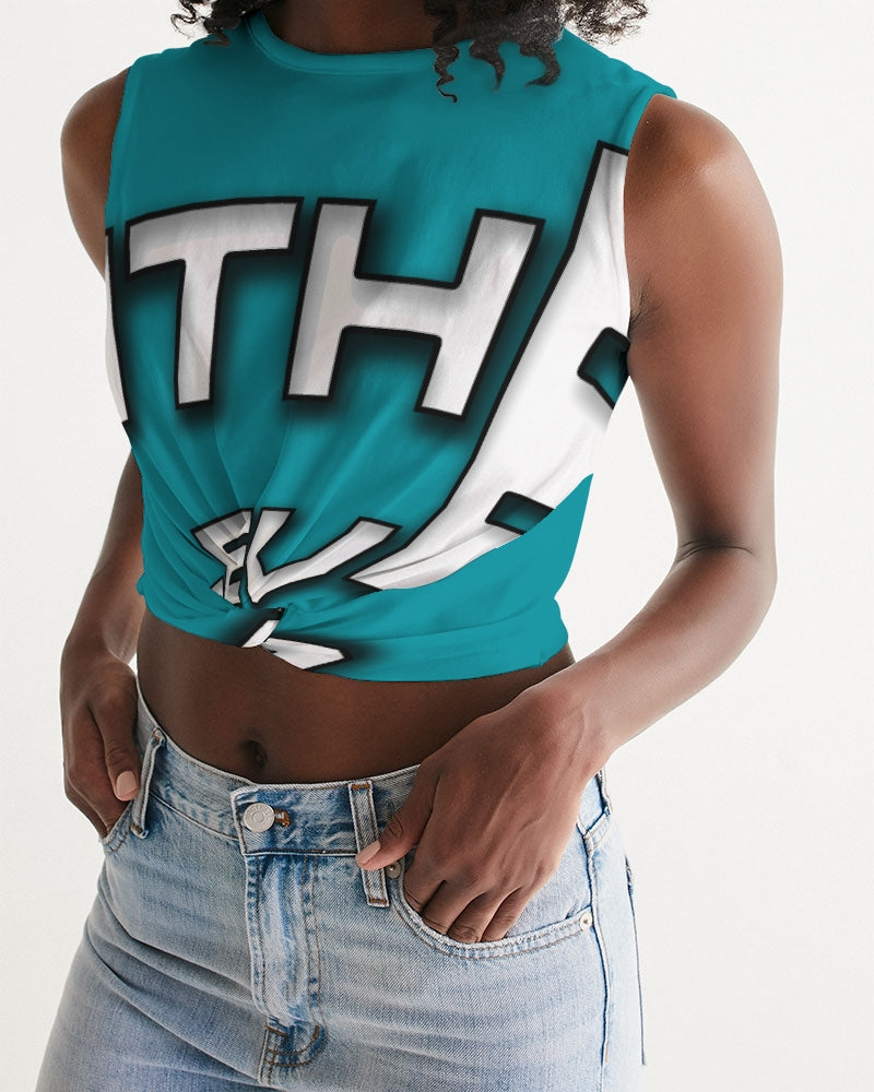 blue sky women's twist-front tank