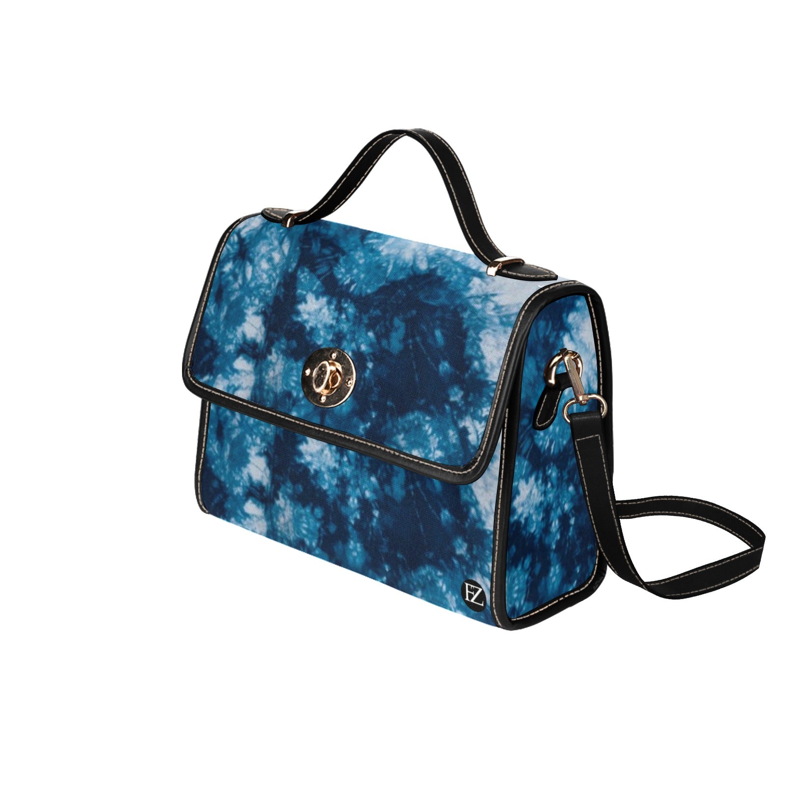 fz tye handbag all over print canvas bag (model 1641)(black)