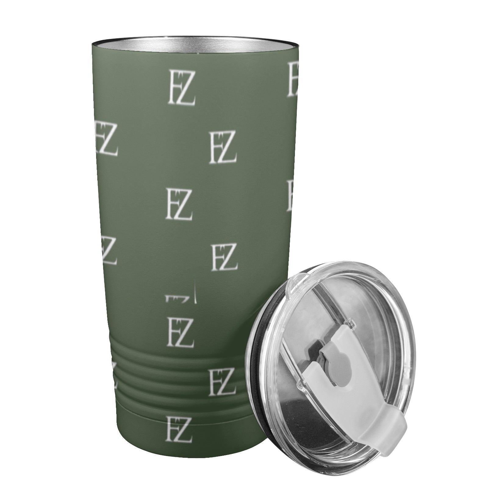 fz original coffee cup - green insulated stainless steel tumbler (20oz )
