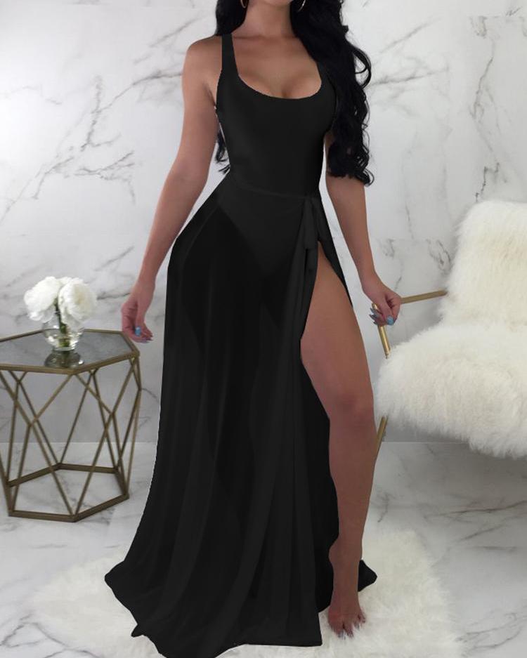 FZ Women's Tropical Print One Piece Swimsuit With Cover Up - FZwear