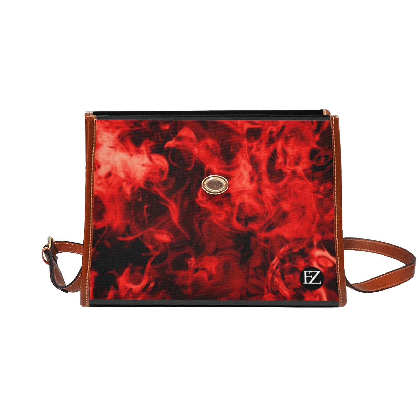 fz zone handbag - abstract all over print waterproof canvas bag(model1641)(brown strap)
