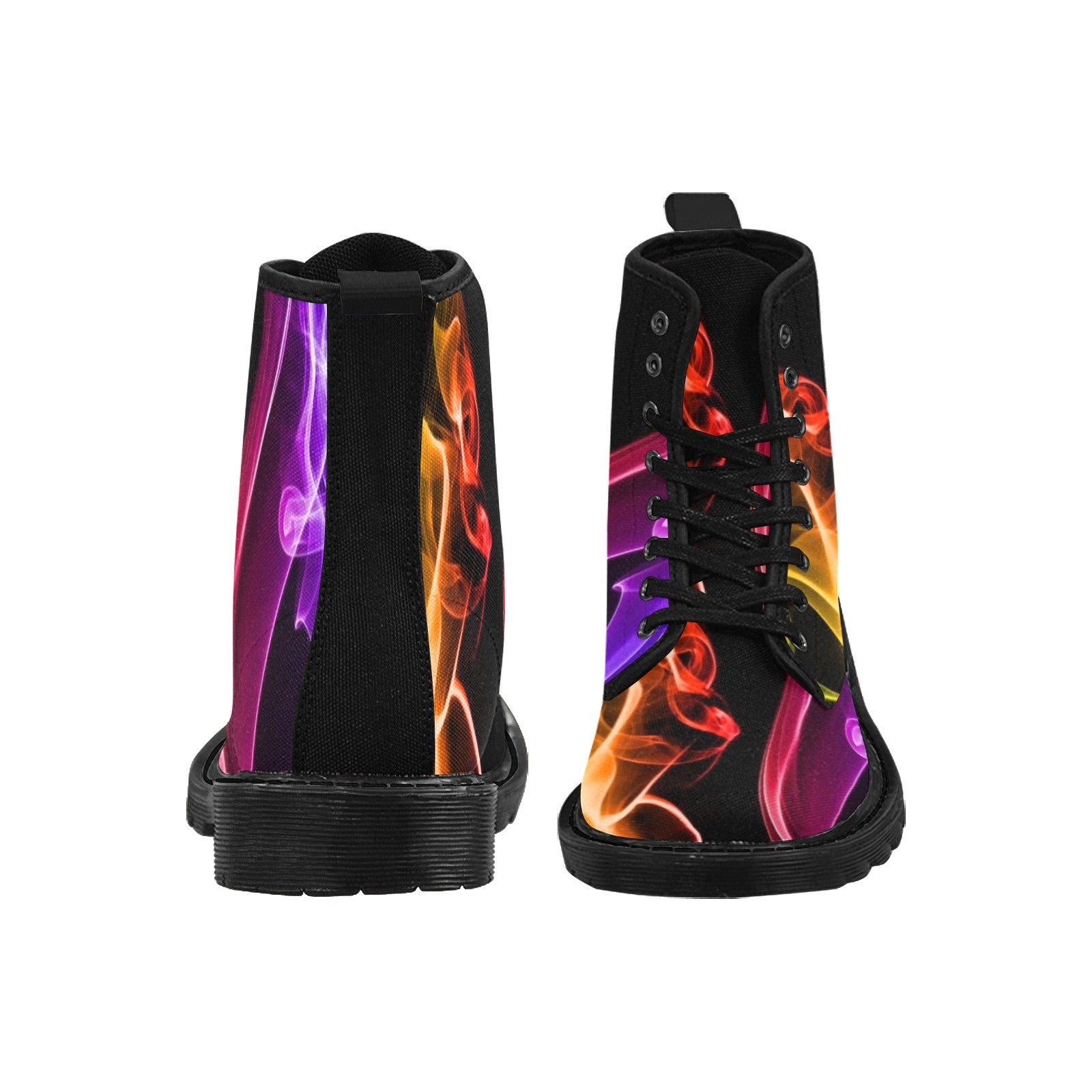 fz women's boot women's lace up canvas boots (model1203h)(black)