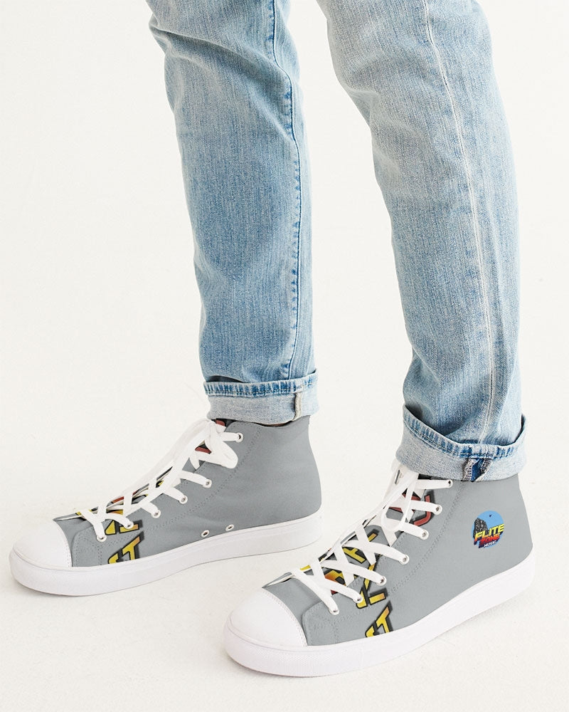 flying grey men's hightop canvas shoe