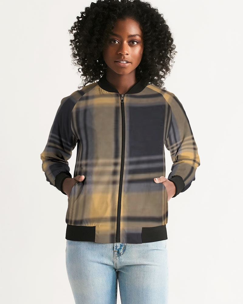 fz plaid women's bomber jacket