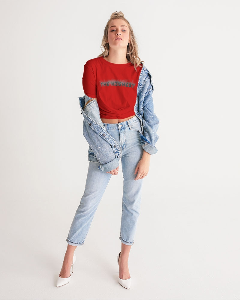 red zone women's twist-front cropped tee