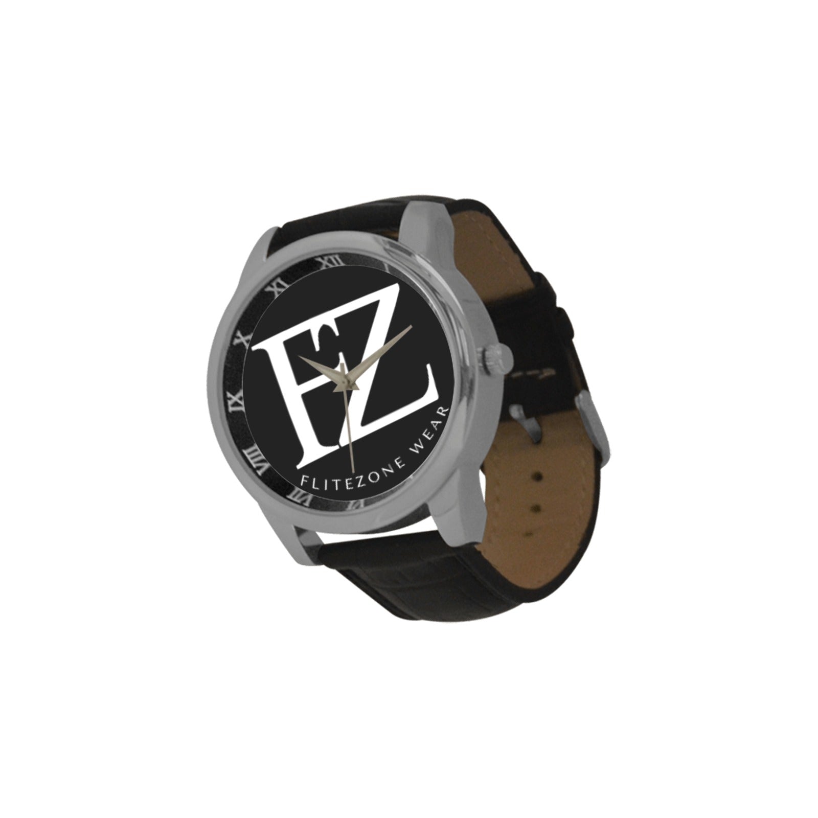 fz men's watch men's leather strap large dial watch (model 213)