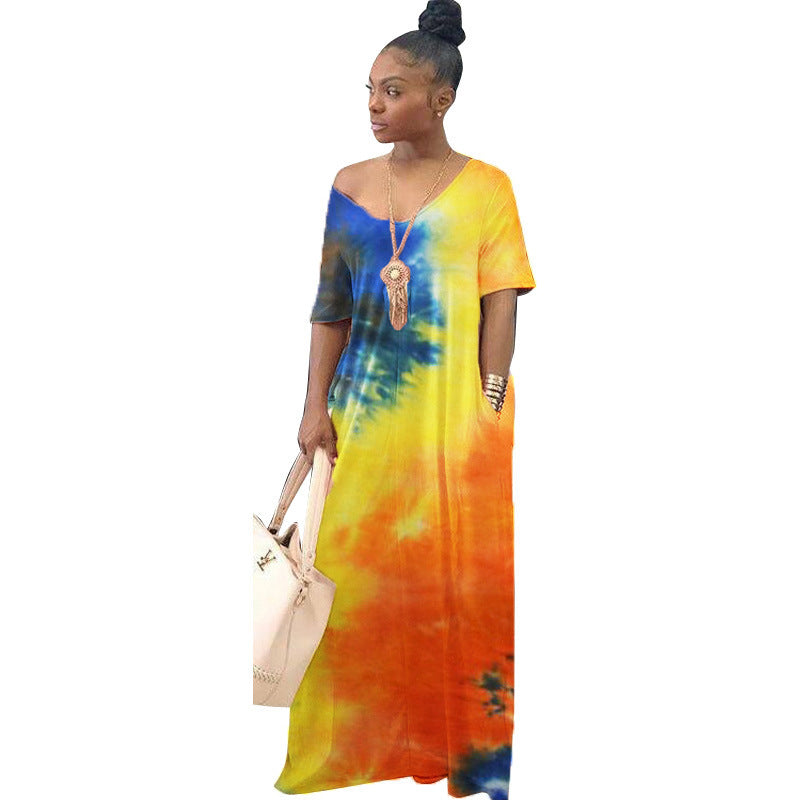 fz women's tie dye casual dress