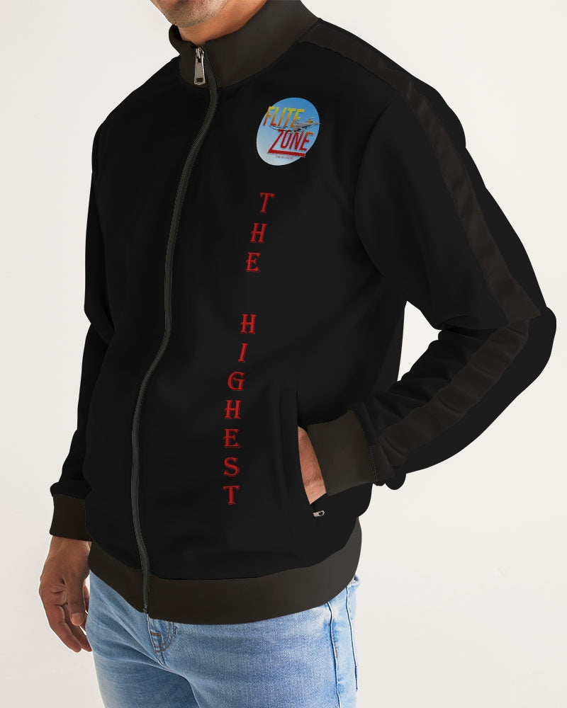 black zone men's stripe-sleeve track jacket