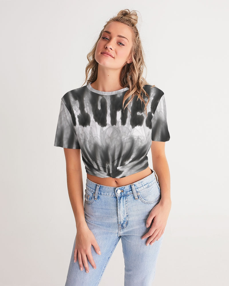 weed zone women's twist-front cropped tee