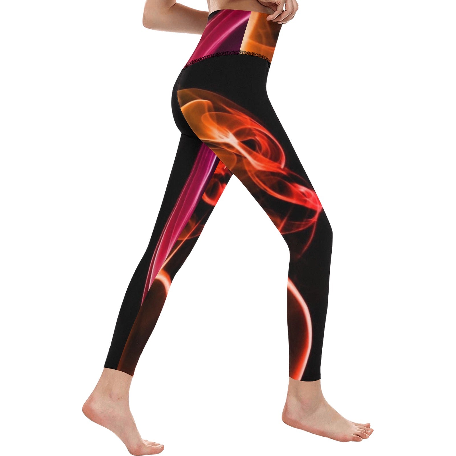 fz women's designer leggings - abstract women's high-waisted leggings (model l36)