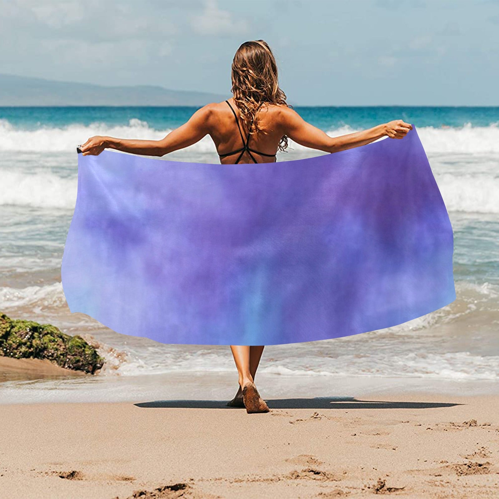 fz beach towel - blue beach towel 32"x 71"(made in queen)