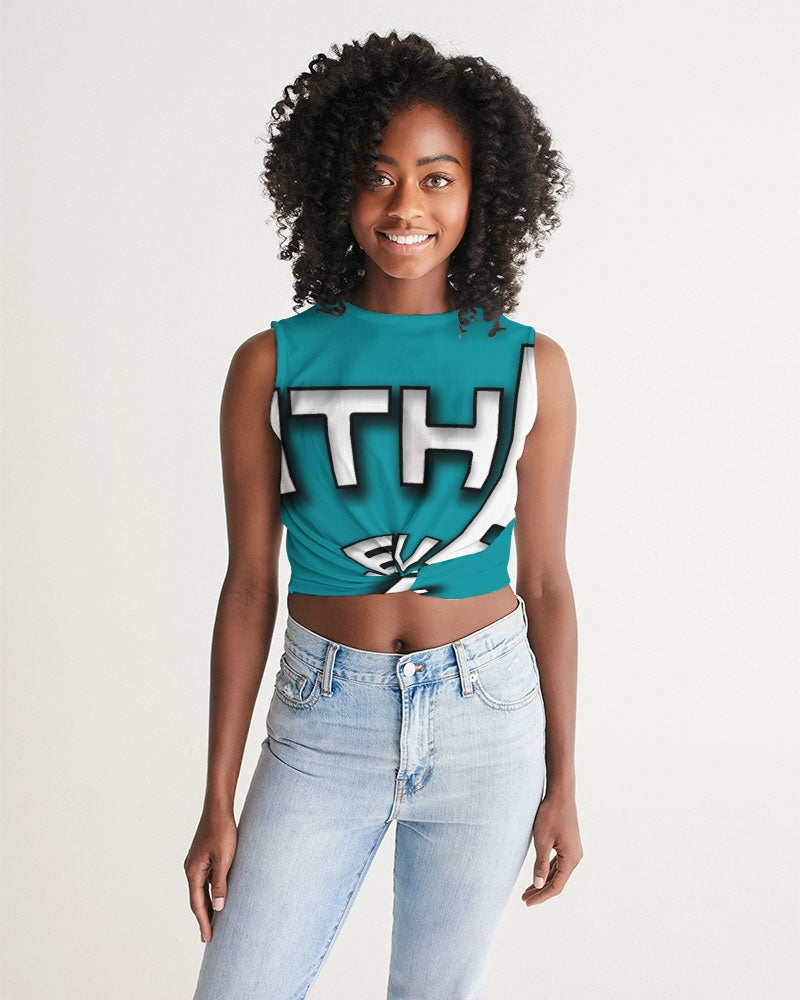 blue sky women's twist-front tank