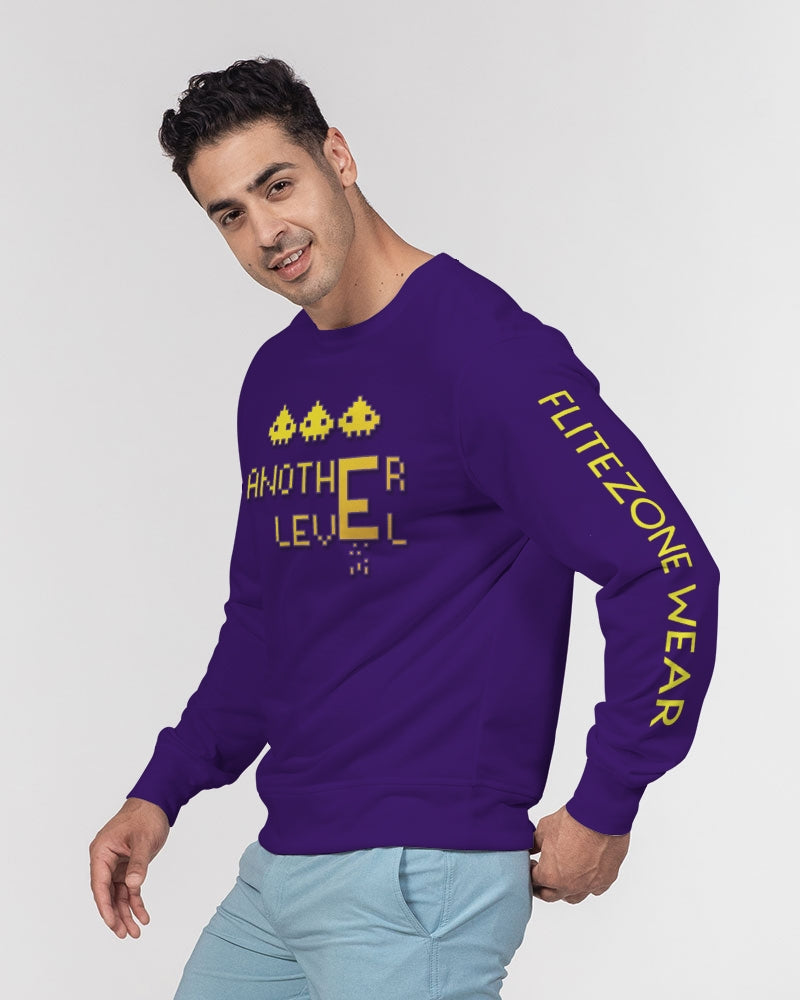 purple flite men's classic french terry crewneck pullover