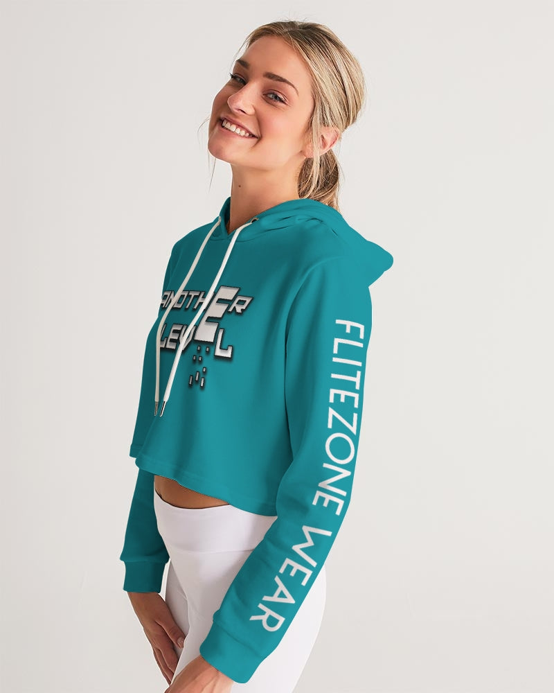 blue sky women's cropped hoodie