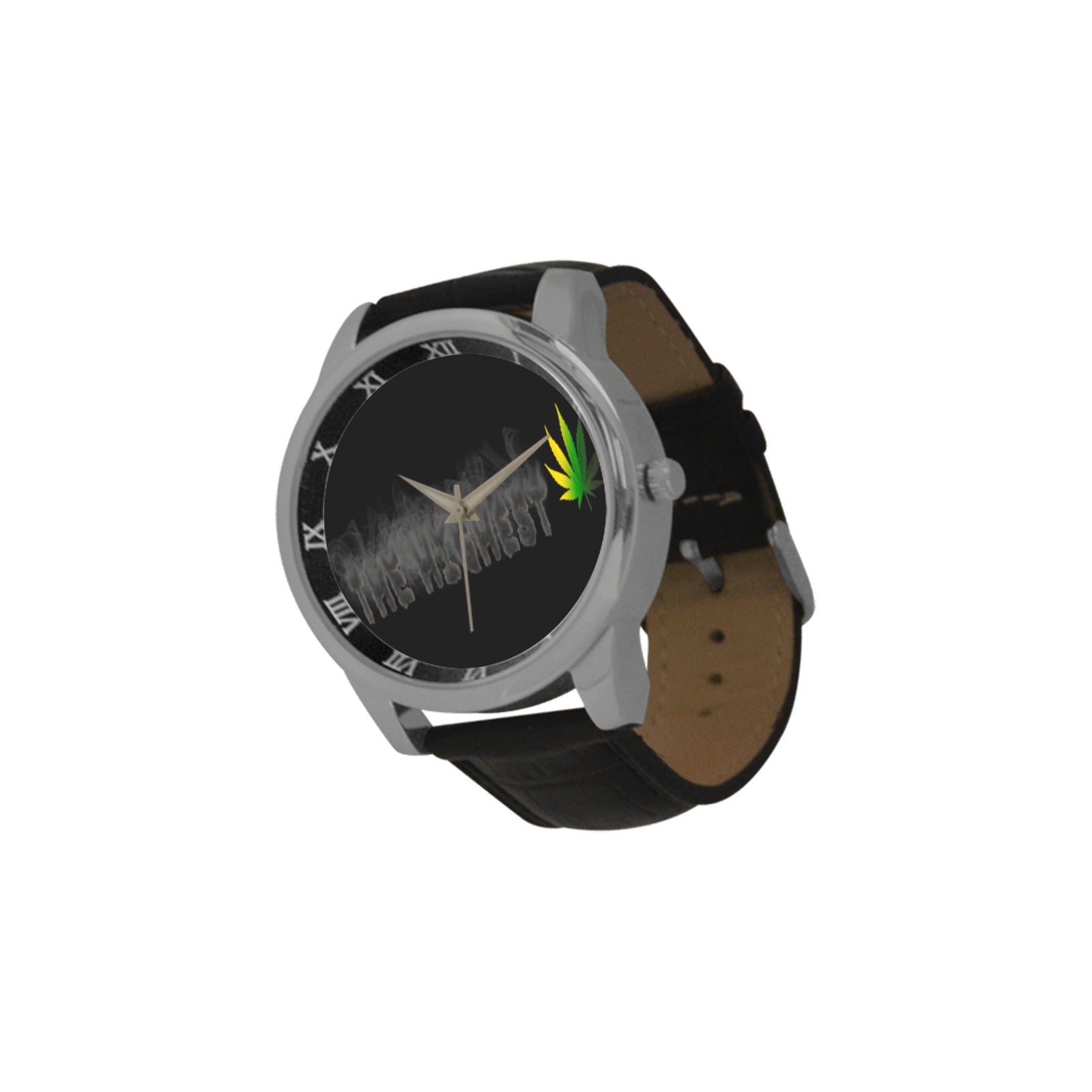 fz men's watch men's leather strap large dial watch (model 213)